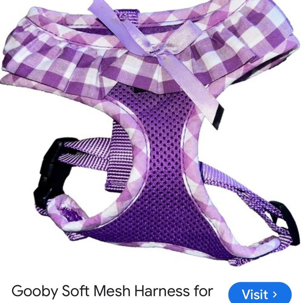 Goody Purple Checkered Dog/cat Harness size XS